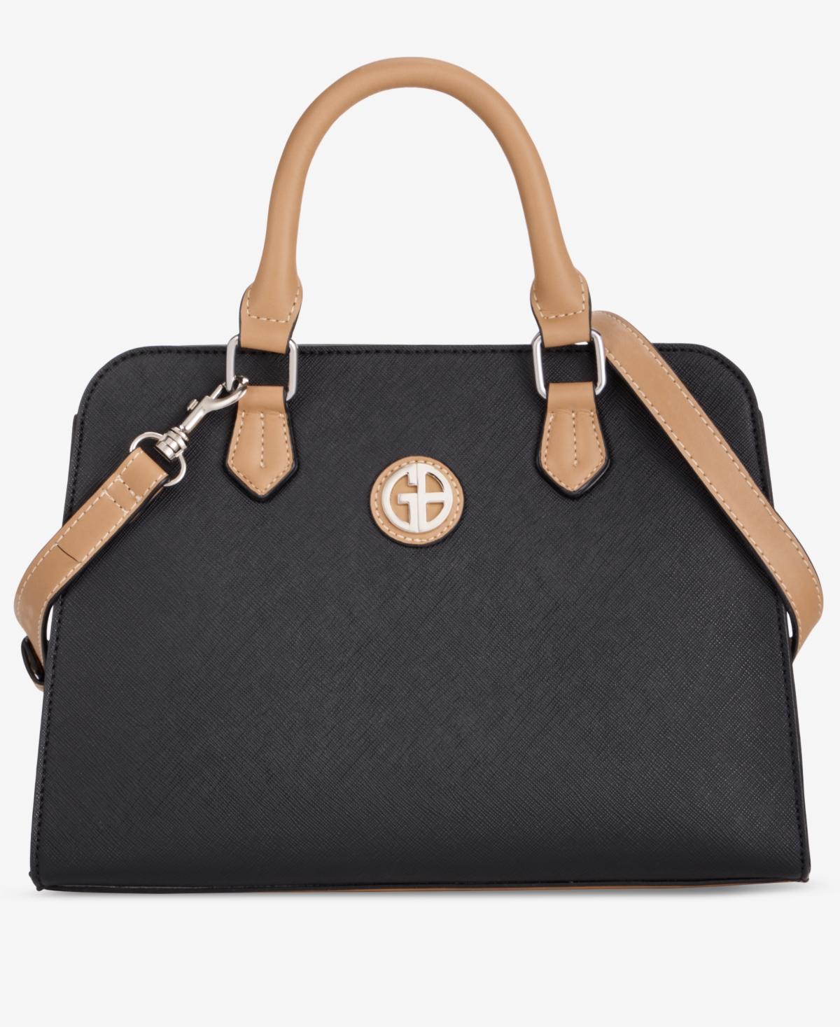 Saffiano Structured Satchel Crossbody, Exclusively at Macy's - Black