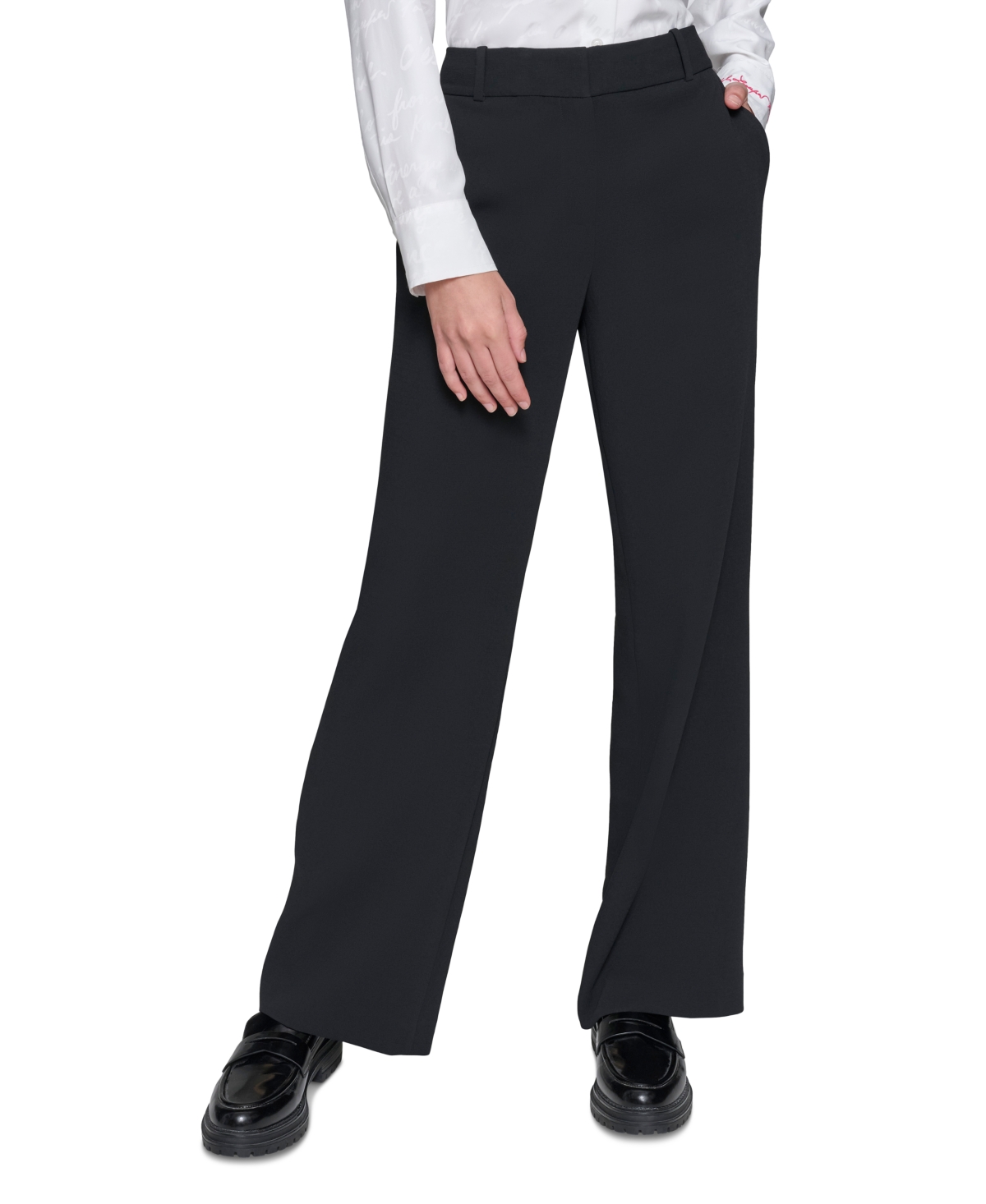 Karl Lagerfeld Women's Bootcut High-rise Pants In Black
