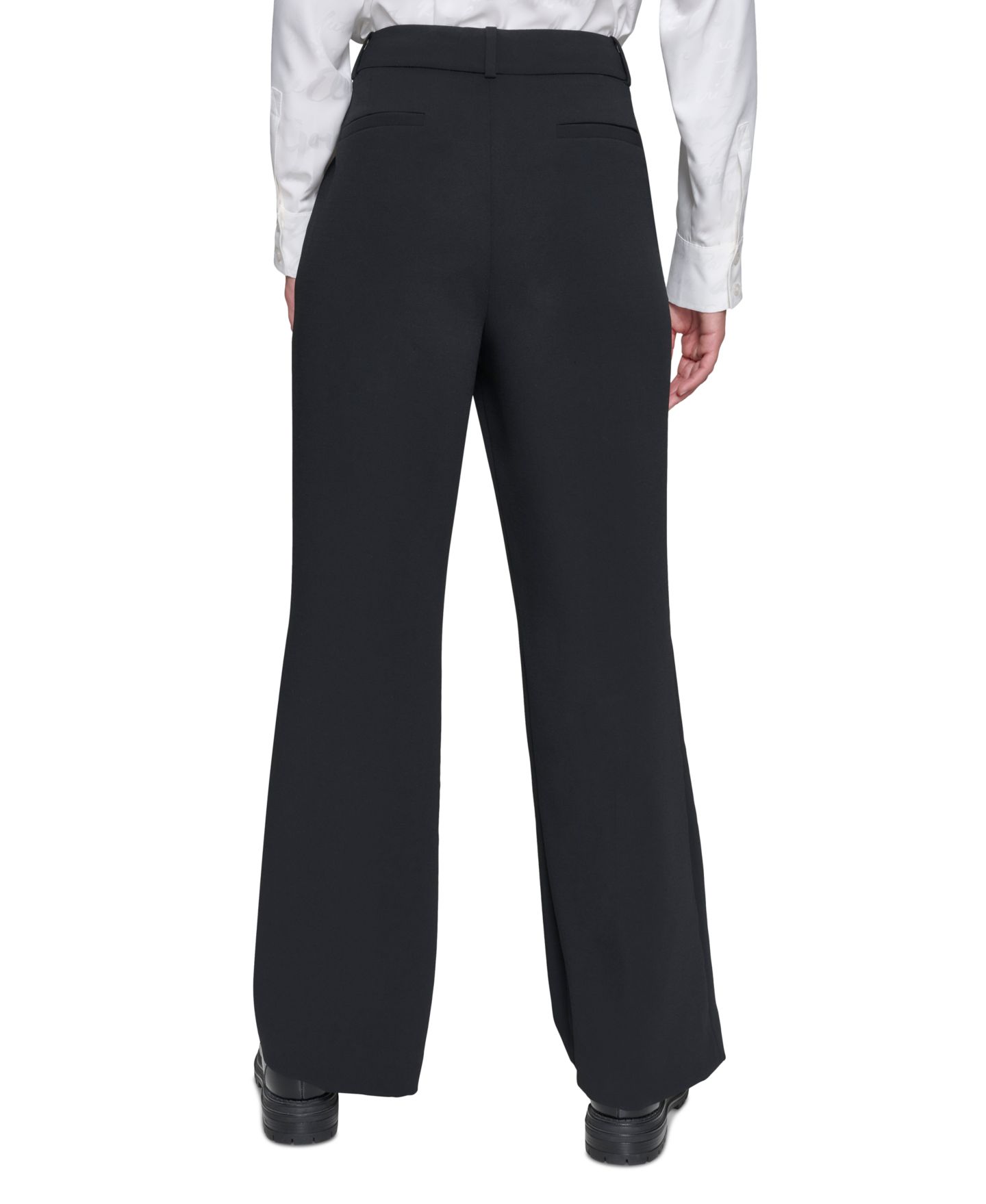 Женские брюки KARL LAGERFELD PARIS Bootcut High-Rise, цвет: Чёрный — фото 4