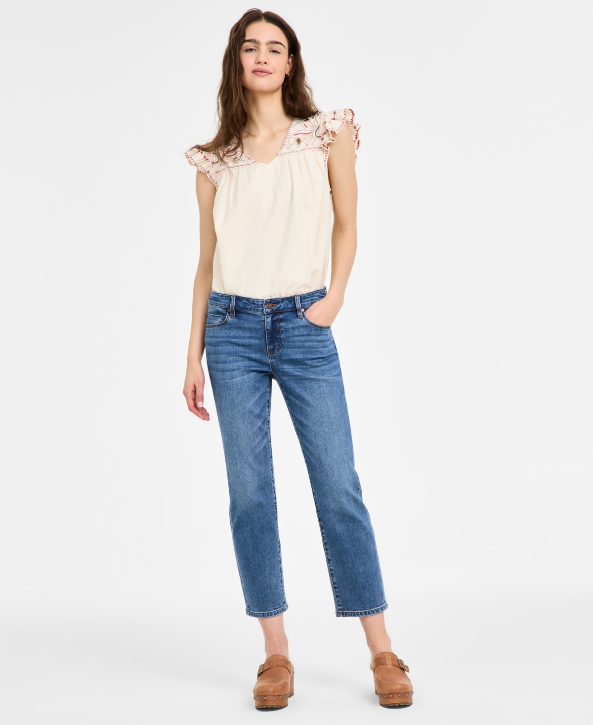 Women's Kennedy Cropped Straight-Leg Denim Jeans - Temecula