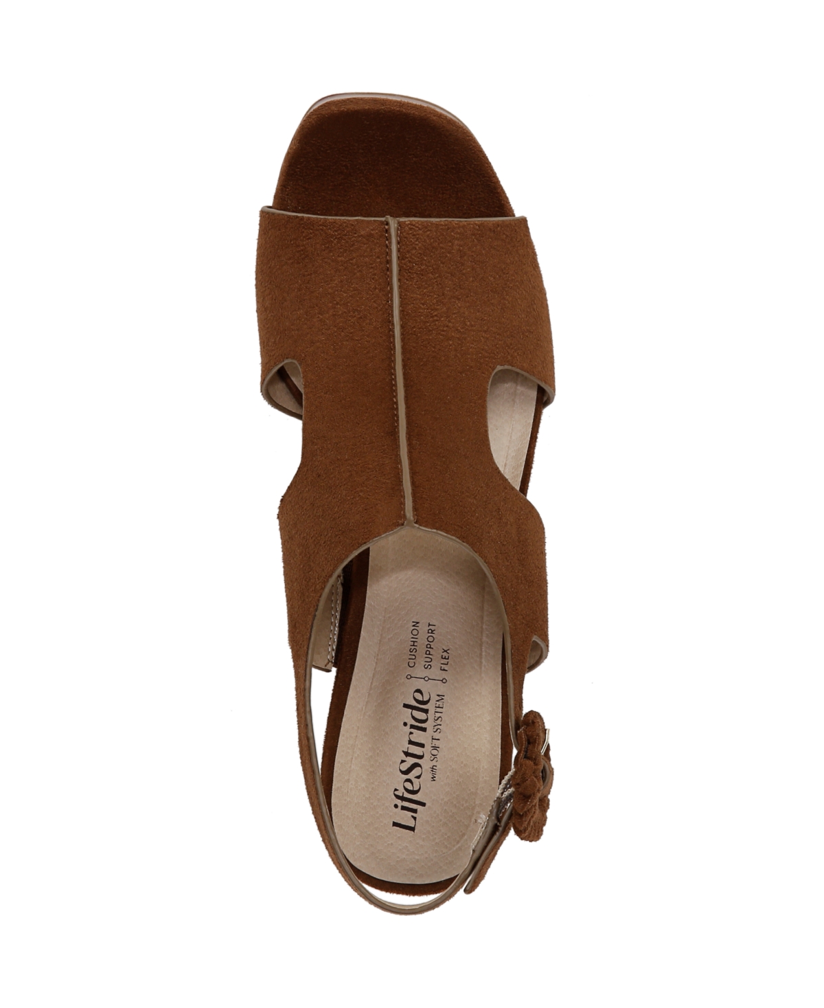 Shop Lifestride Women's Audra Open Square Toe Block Heel Platform Sandals In Fawn Brown Microsuede