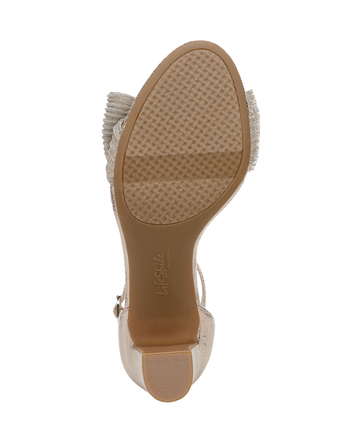 LIFESTRIDE WOMEN'S FLORENCE-BOW TWO PIECE BLOCK HEEL ANKLE STRAP SANDALS 