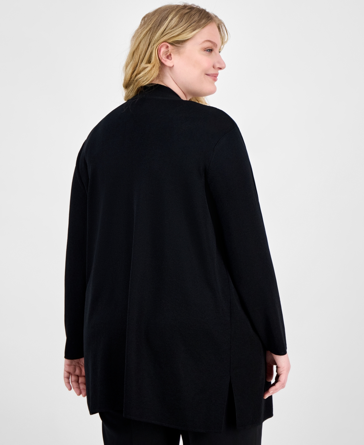 ANNE KLEIN PLUS SIZE NAPA OPEN-FRONT CARDIGAN 