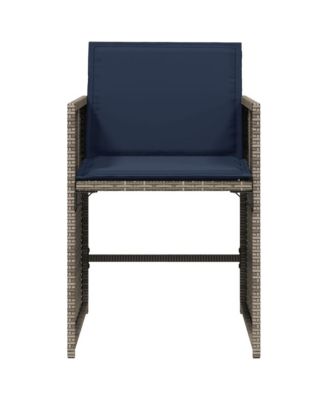 Patio Chairs with Cushions 4 pcs Gray Poly Rattan