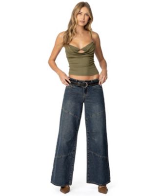 Women's Layered Bra Cowl Neck Top