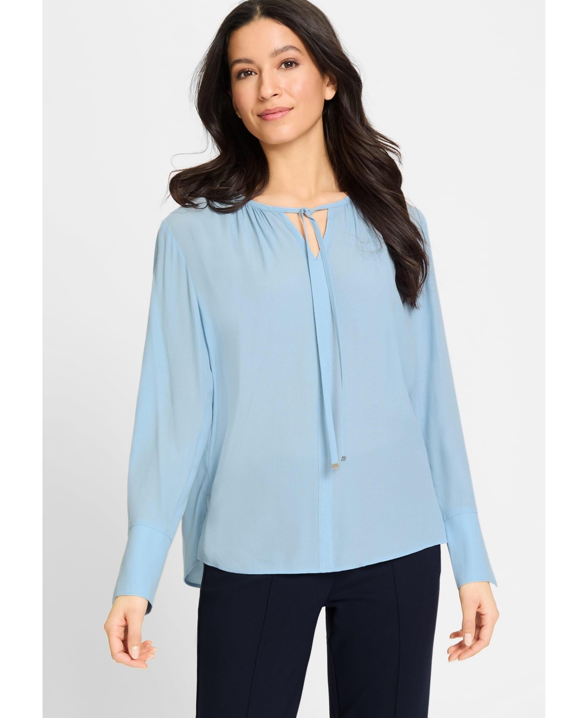 Women's Solid Tunic Blouse - Lt blue
