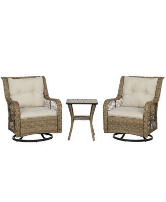 3 Pieces Wicker Bistro Set, Rocking Patio Furniture Set,