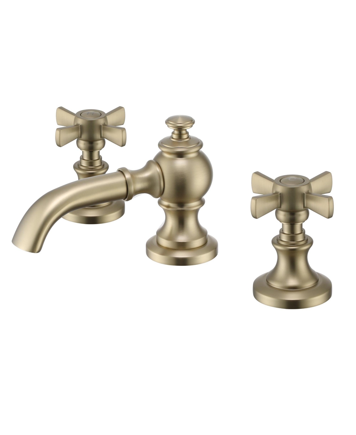 Bathroom Faucets for Sink 3 Hole Gold, 8 Inch Widespread Bathroom Sink Faucet 2 Handles Kitchen Faucets with cUPC Flexible Hose - Brushed gold