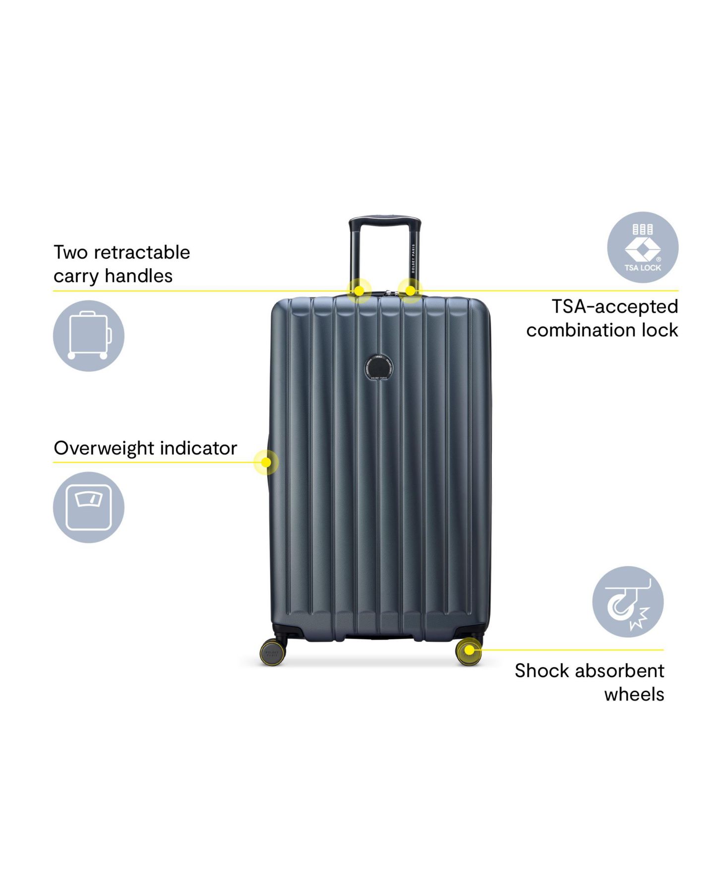 Чемодан Delsey Paris Shadow 6.0 Large Check-in Expandable Spinner, цвет: Антрацитовый — фото 11