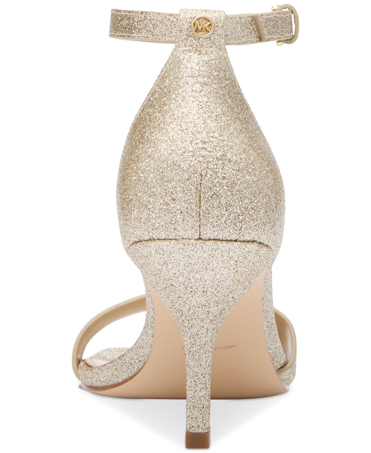 Michael Kors Jaida Metallic Leather Sandal In Pale Gold