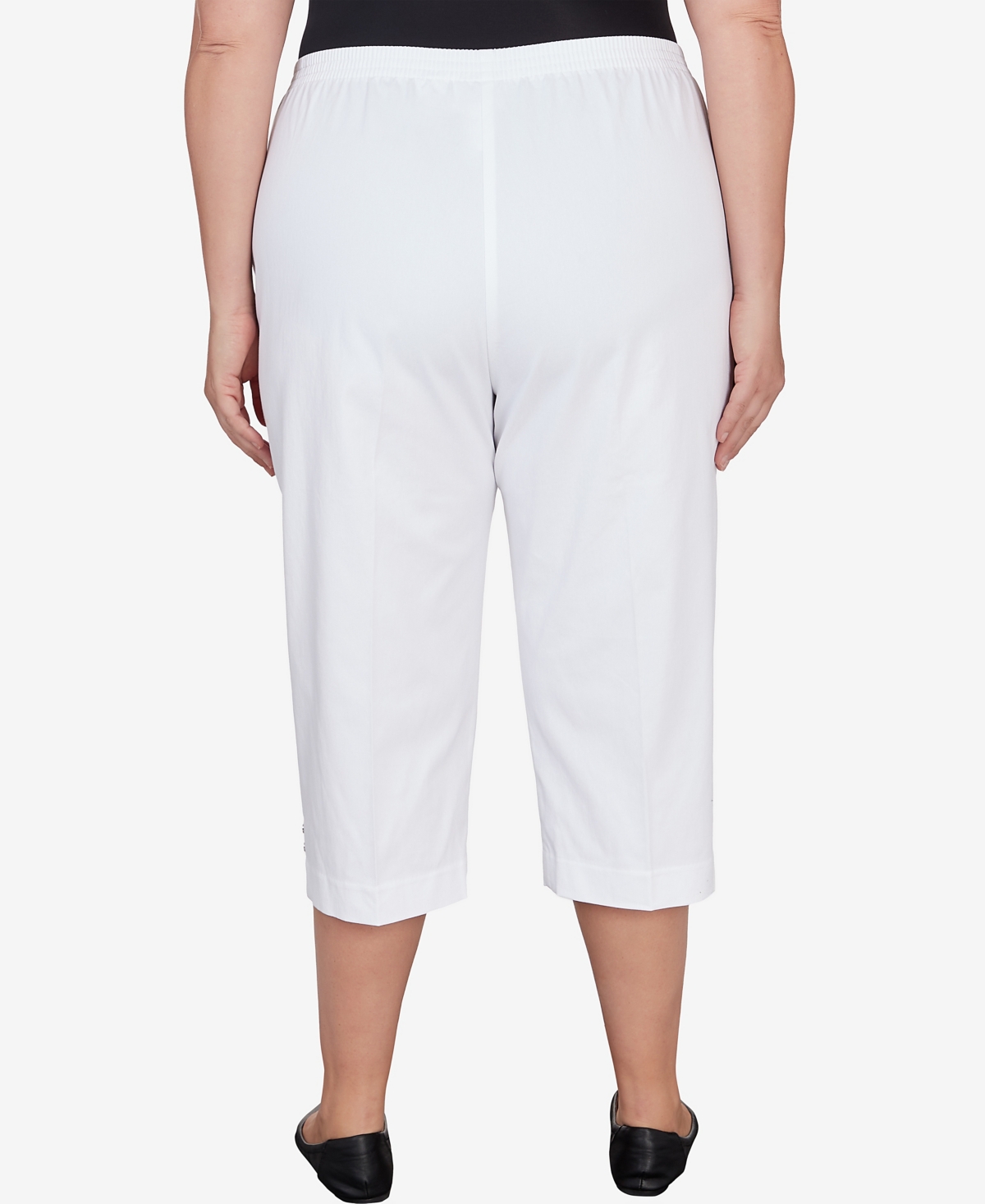 Alfred Dunner Plus Size Hyannisport Pull-on Capri Pant In White