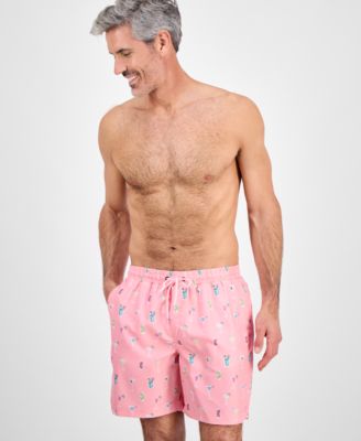 Club Room - Men's Cocktail-Print Swim Trunks
