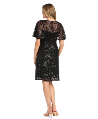 Women's Sequinned Flutter-Sleeve Cocktail Dress