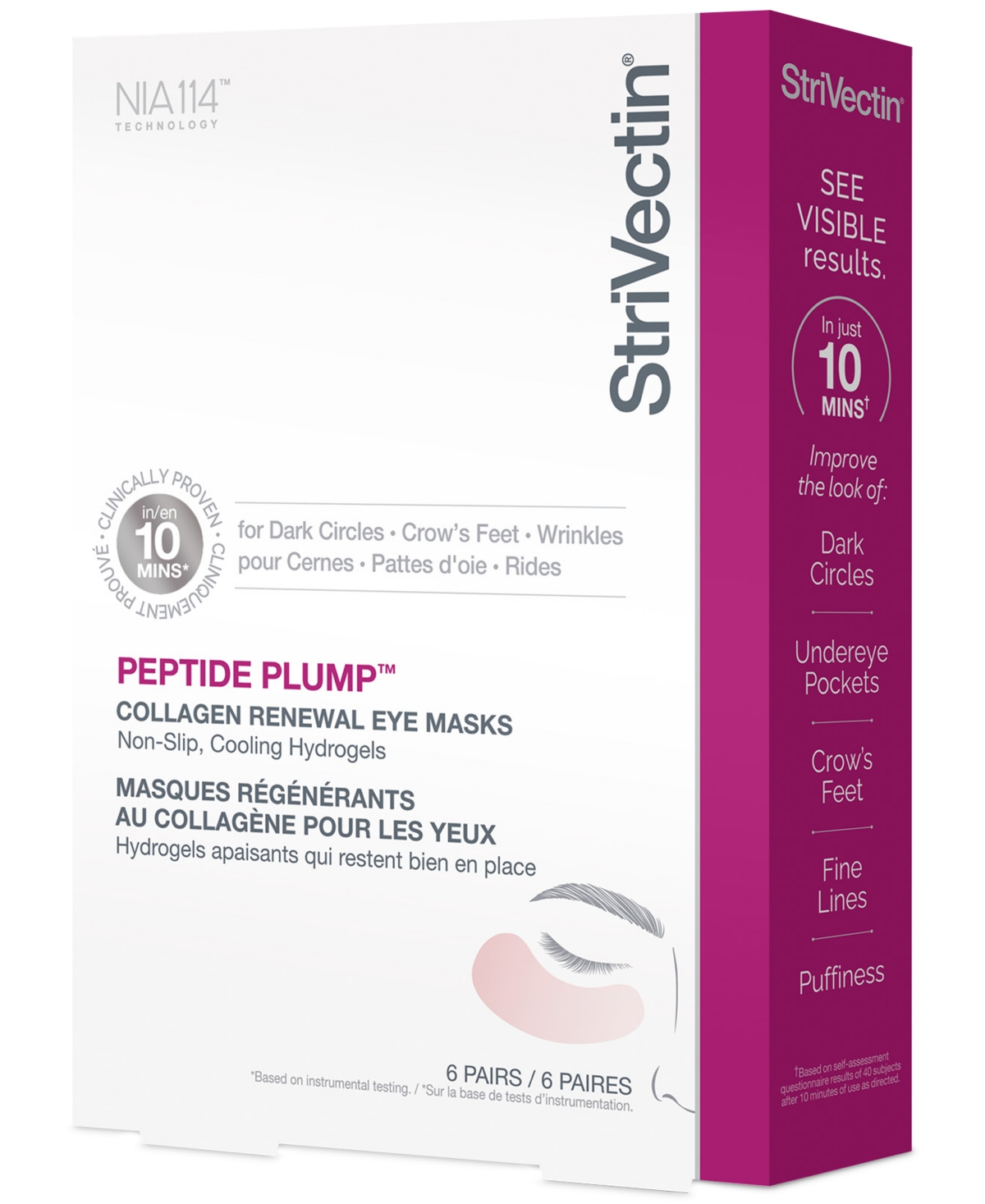 Peptide Plump Collagen Renewal Eye Masks, 6 pairs