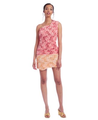 Jewel Badgley Mischka - Women's Rosette One-Shoulder Dress
