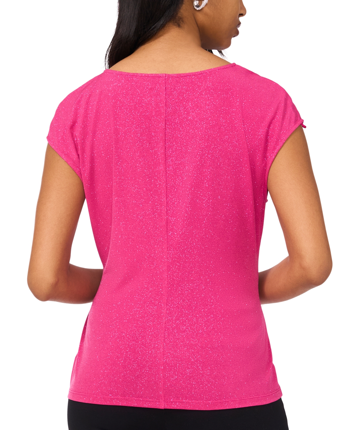 Msk Women's Ruched-front Dolman-sleeve Top In Fuchsia