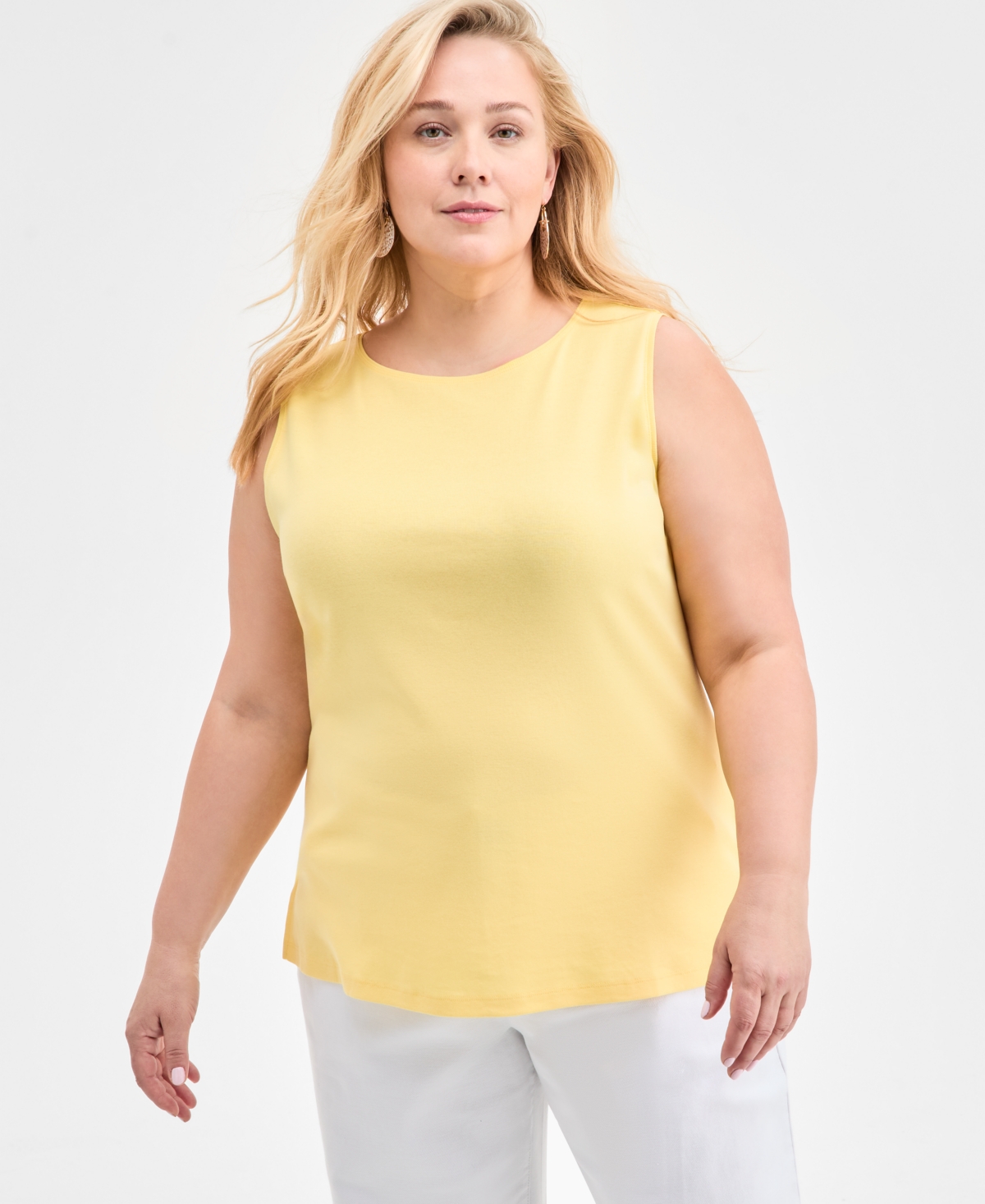 Style & Co Plus Size Boat-neck Knit Tank Top, Exclusively At Macy's