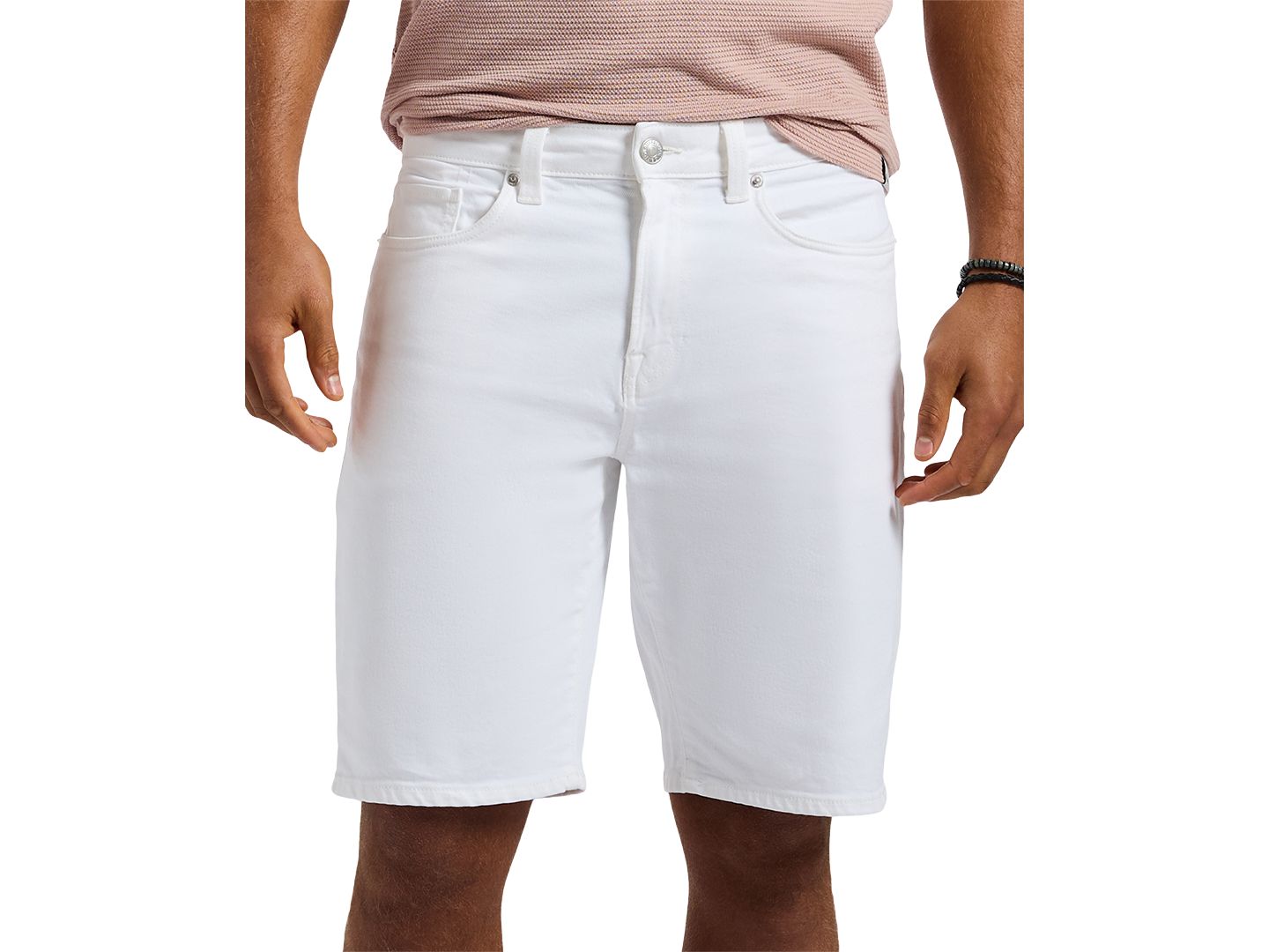 Мужские шорты Buffalo David Bitton Dean Relaxed-Straight Fit Stretch Knit 10.5" Denim Shorts, цвет: Белый — фото 1