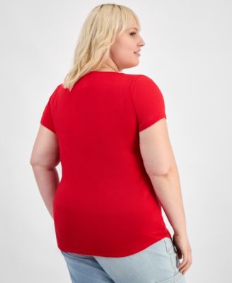Trendy Plus Size Scoop-Neck T-Shirt