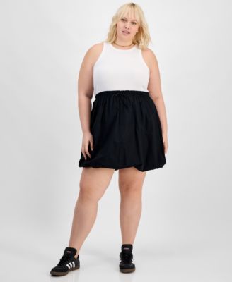Derek Heart - Trendy Plus Size Colorblocked Bubble-Hem Dress