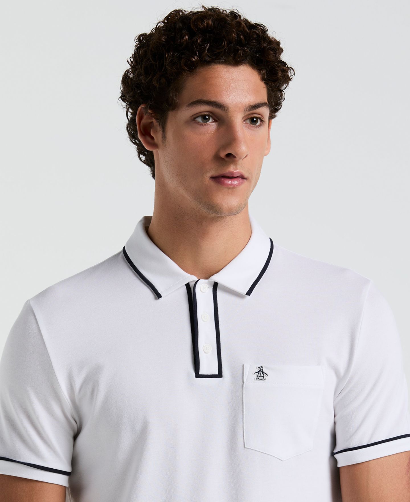 Мужское поло Original Penguin Earl Pique Short-Sleeve Polo Shirt, цвет: Яркий белый — фото 3