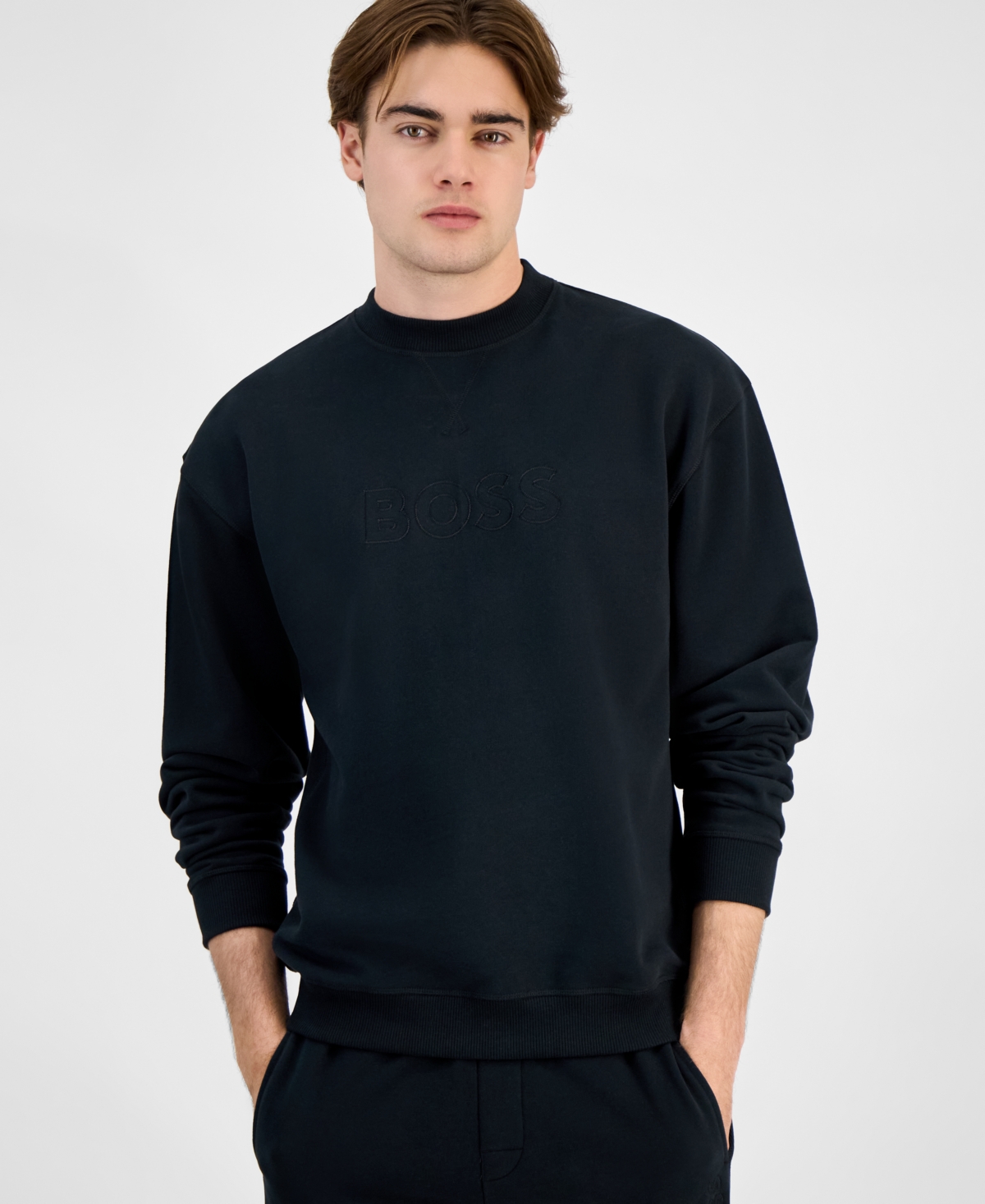 Hugo Boss Boss By  Men's David Relaxed-fit Logo Embroidered Pajama Sweatshirt