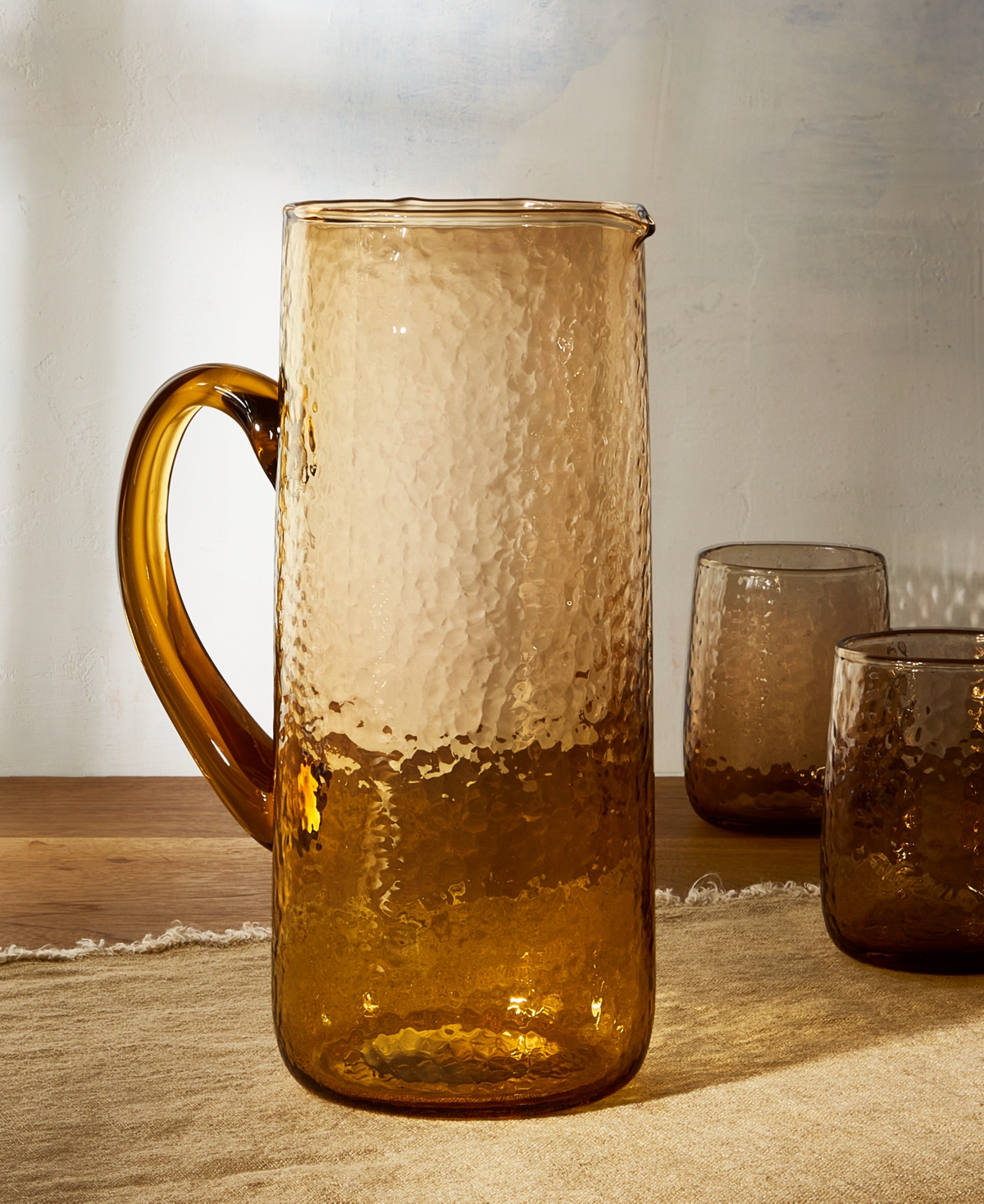 OAKE AMBER TEXTURED PITCHER, EXCLUSIVELY AT MACY'S 