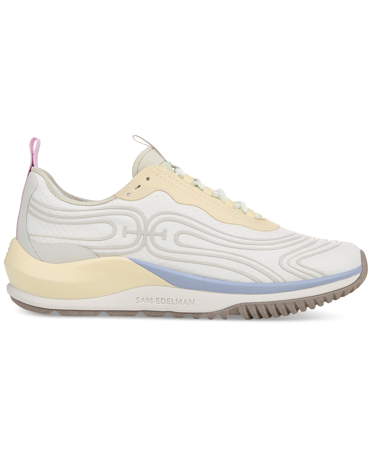 Sam Edelman Women's Miles Mixed-media Lace-up Sneakers In White,yellow Freeze Multi