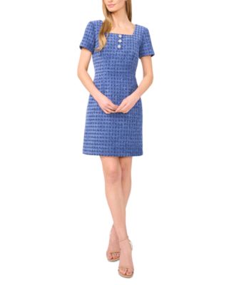 CeCe - Women's Button Tweed Mini Dress
