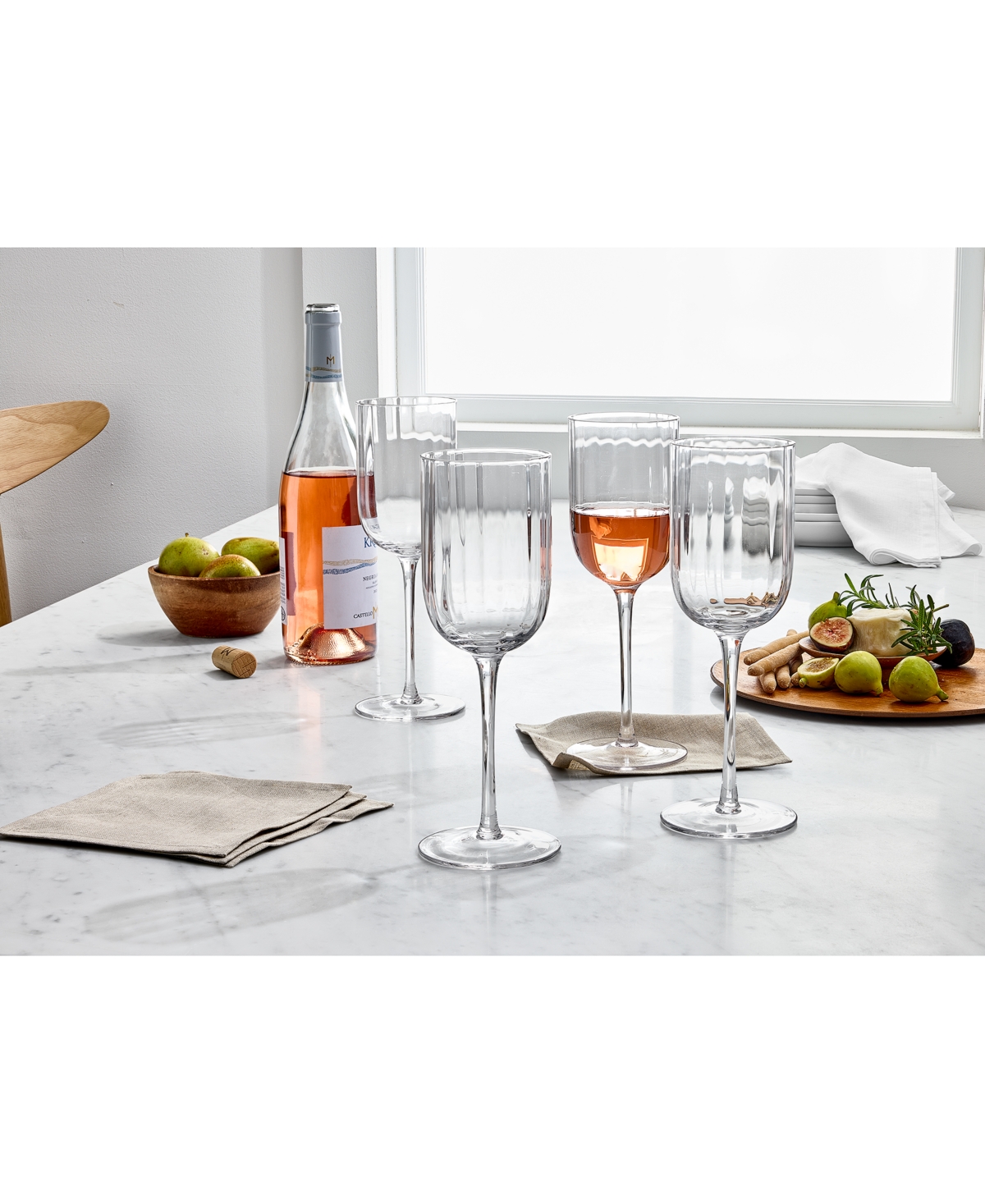 The Cellar Optic Champagne Glasses, Set Of 4, Exclusively At Macy's In Clear