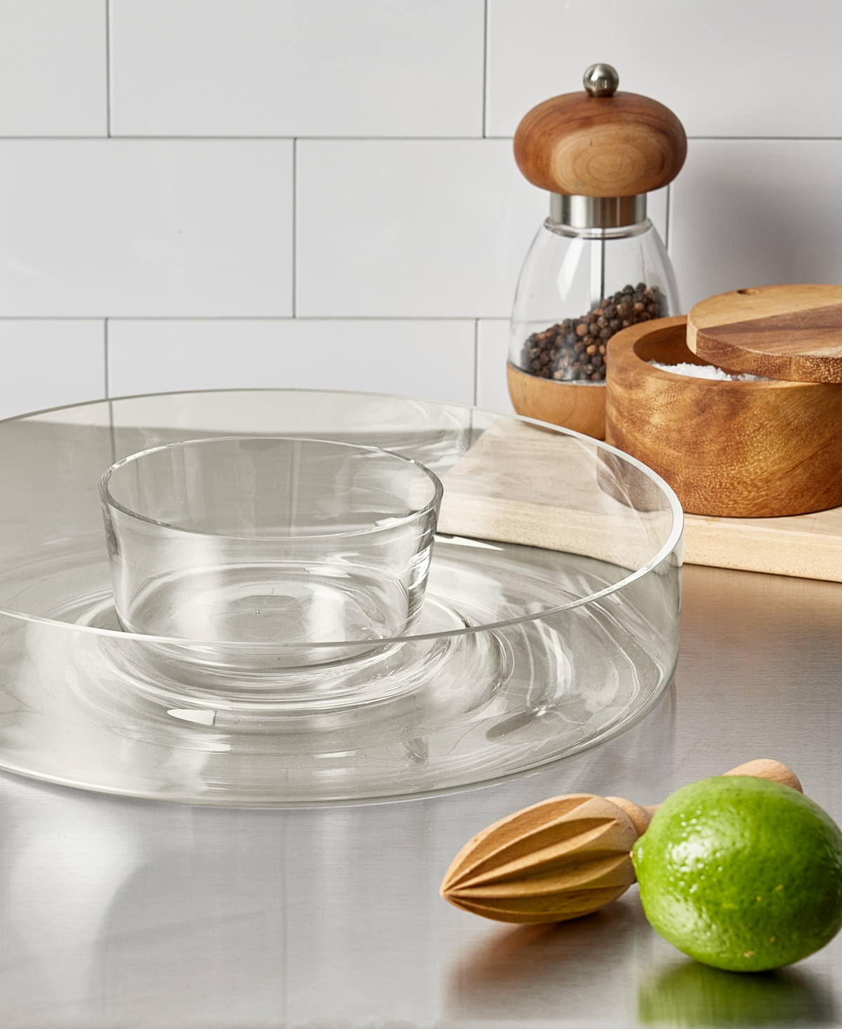 Arch Studios Glass Chip & Dip Set, Exclusively At Macy's In Clear