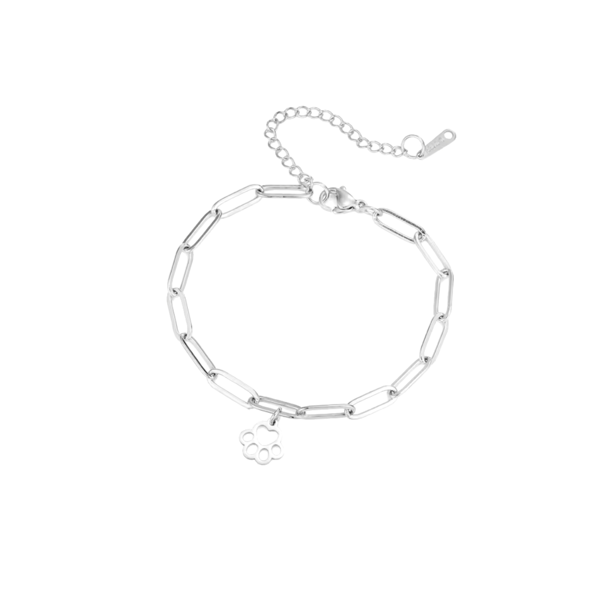 LoyalPrint Delicate Paw Print Link Bracelet - Silver