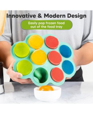Prep Silicone Baby Food Freezer Tray with Clip-on Lid, 2oz x 10 Silicone Freezer Molds, BPA-Free Baby Food Storage