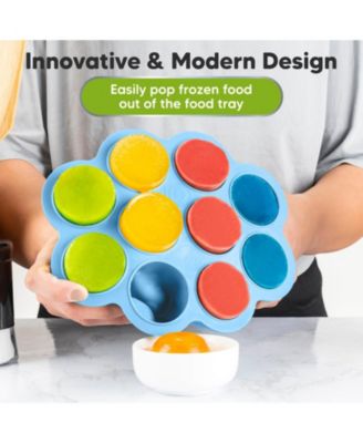 Prep Silicone Baby Food Freezer Tray with Clip-on Lid, 2oz x 10 Silicone Freezer Molds, BPA-Free Baby Food Storage