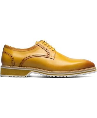 yellow men's dress shoes Charix Flats, The open lacing system and cap Derby Shoes | Girotti