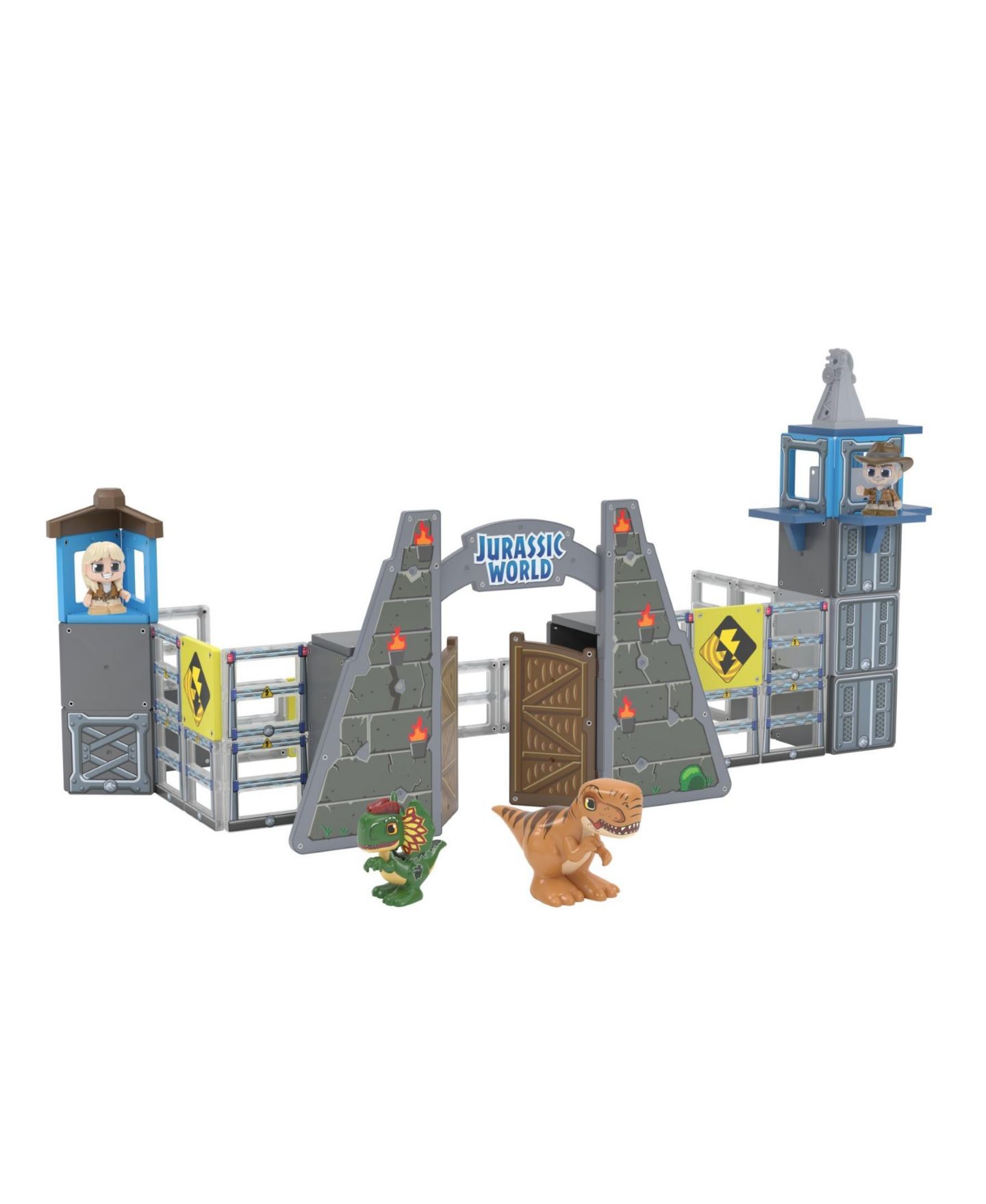 Детский игровой набор Tile Town Jurassic World Dino Escape Magnetic Tiles Playset, 69 Piece — фото 8