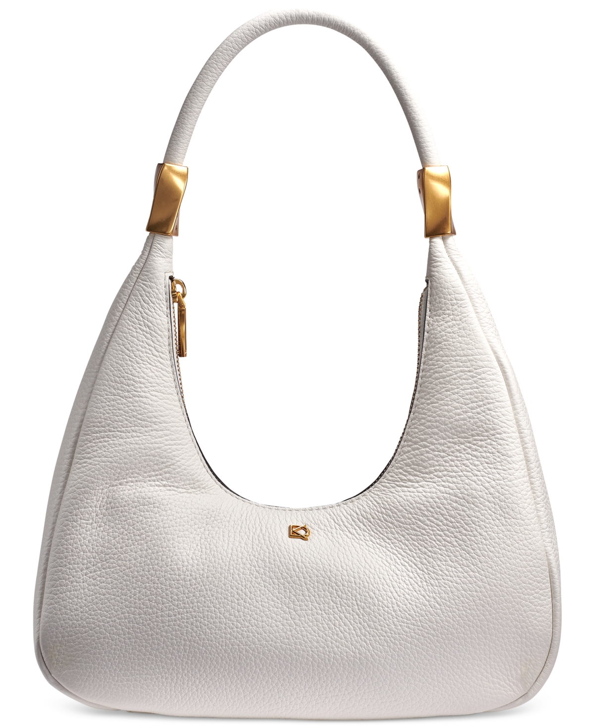 Shop Donna Karan Quogue Leather Small Hobo Shoulder In Brillant White