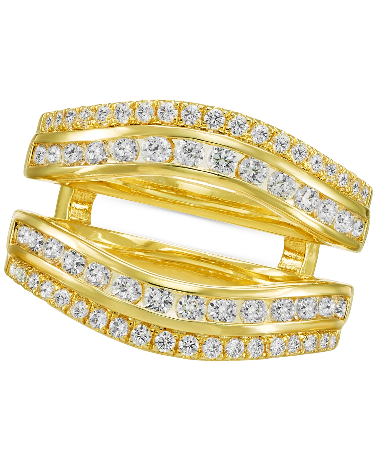 Macy's Diamond Double Row Enhancer Ring Guard (1 Ct. T.w.) In 14k Gold In Yellow Gold