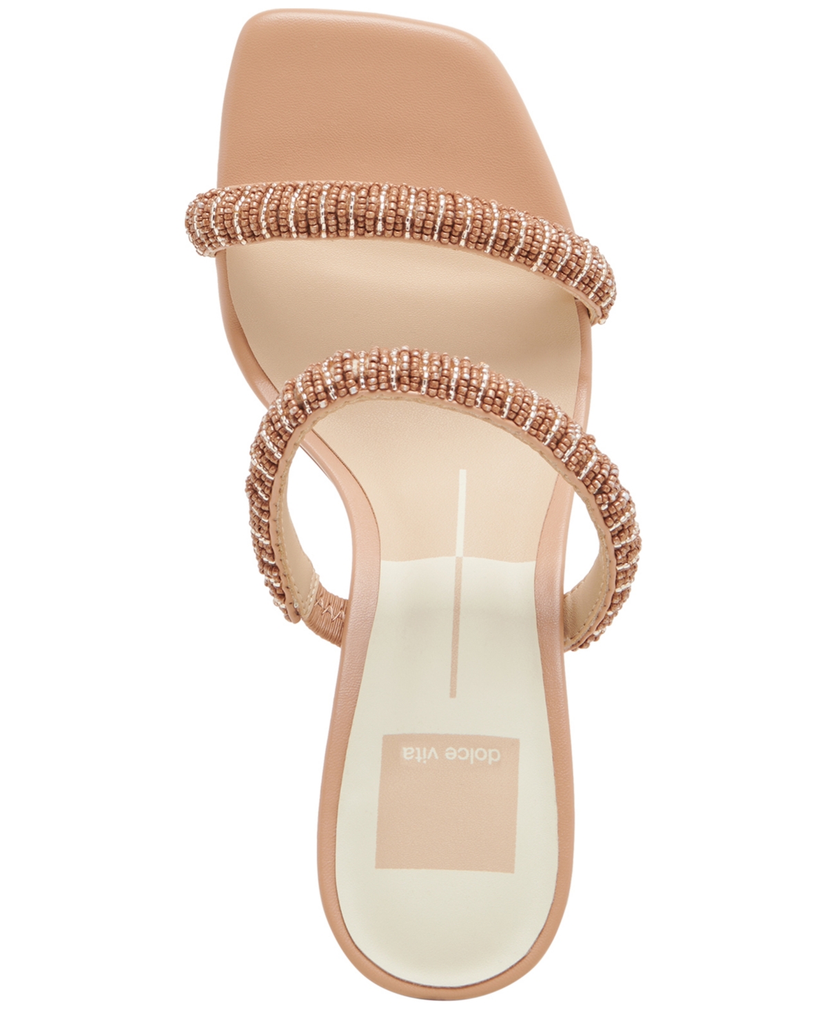Dolce Vita Women's Nolah Beaded Block-heel Dress Sandals In Cafe Multi Beads