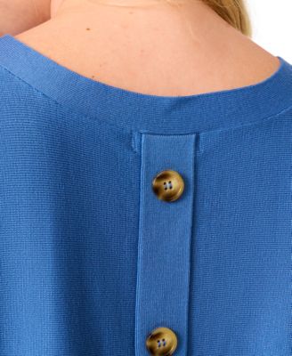 Plus Size Button-Back Dolman-Sleeve Sweater, Exclusively at Macy's