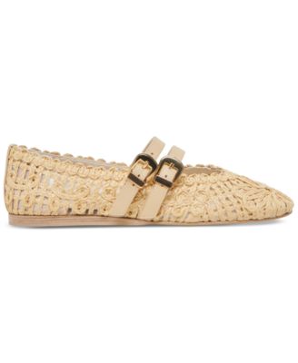 Women's Baylee Sunflower Woven Double Buckle Mary Jane Flats