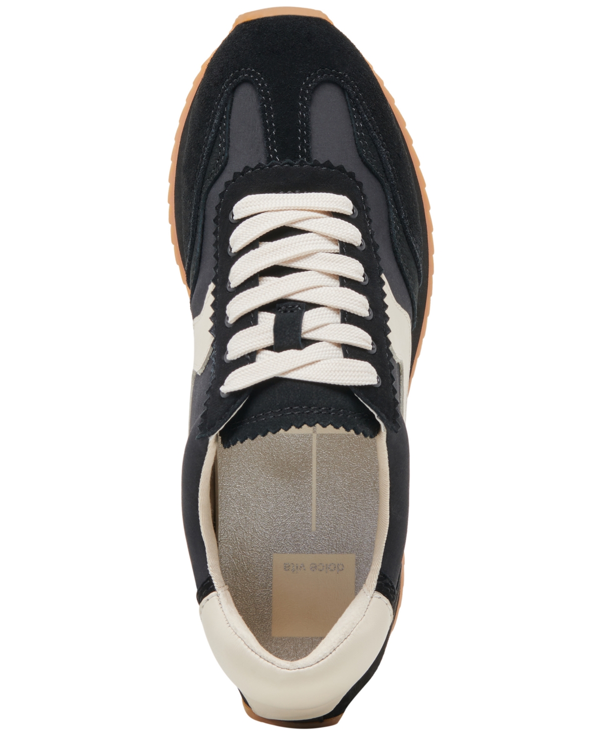 Shop Dolce Vita Women's B.ntcd Lace-up Retro Jogger Sneakers In Black Suede,nylon