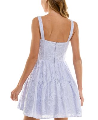 Juniors' Embroidered Fit & Flare Dress