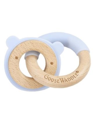 GooseWaddle Blue Bear Silicone + Wood Double Teether - Macy's