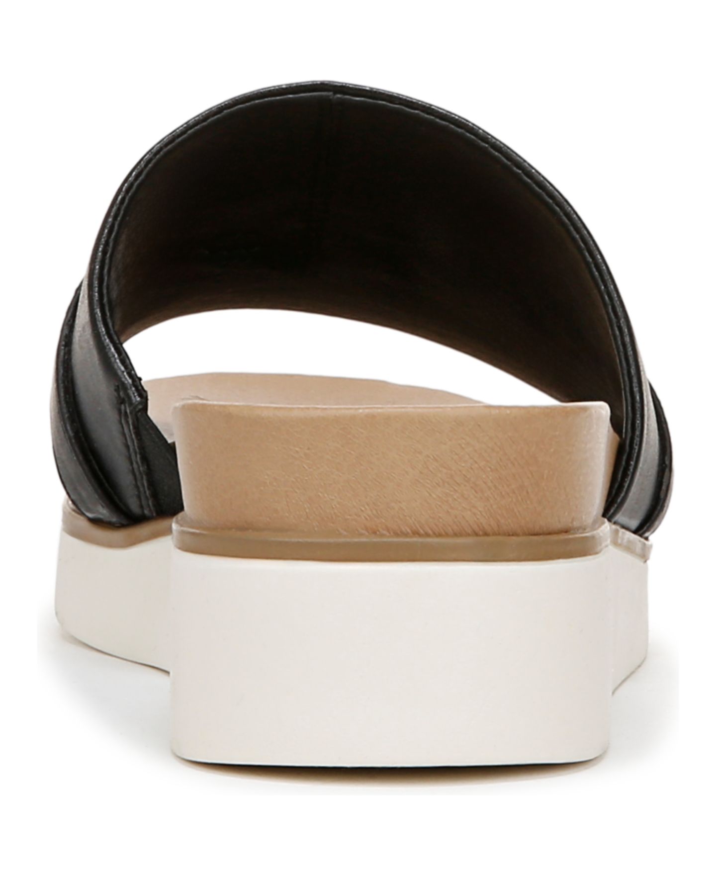 Женские сандалии LifeStride Genevieve Square Open Toe Slide Platform, цвет: Чёрная искусственная кожа — фото 3