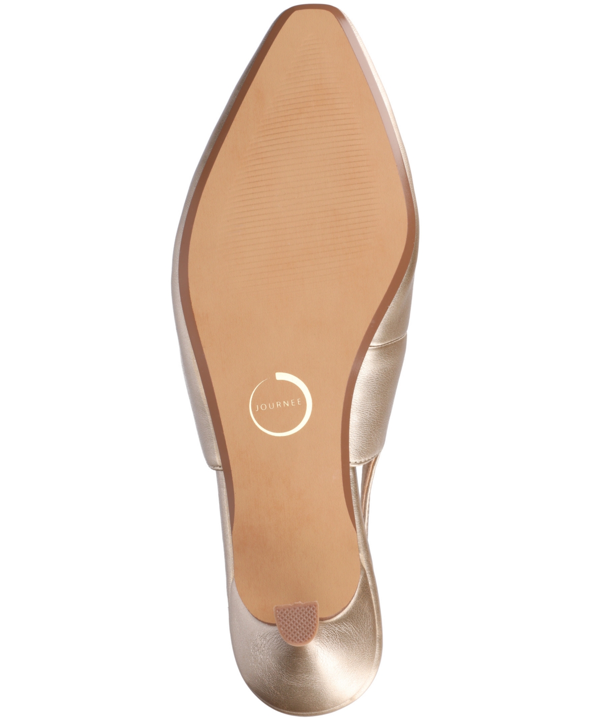 Journee Collection Women's Amory Tailored Kitten Heel Slingback Pumps In Champagne