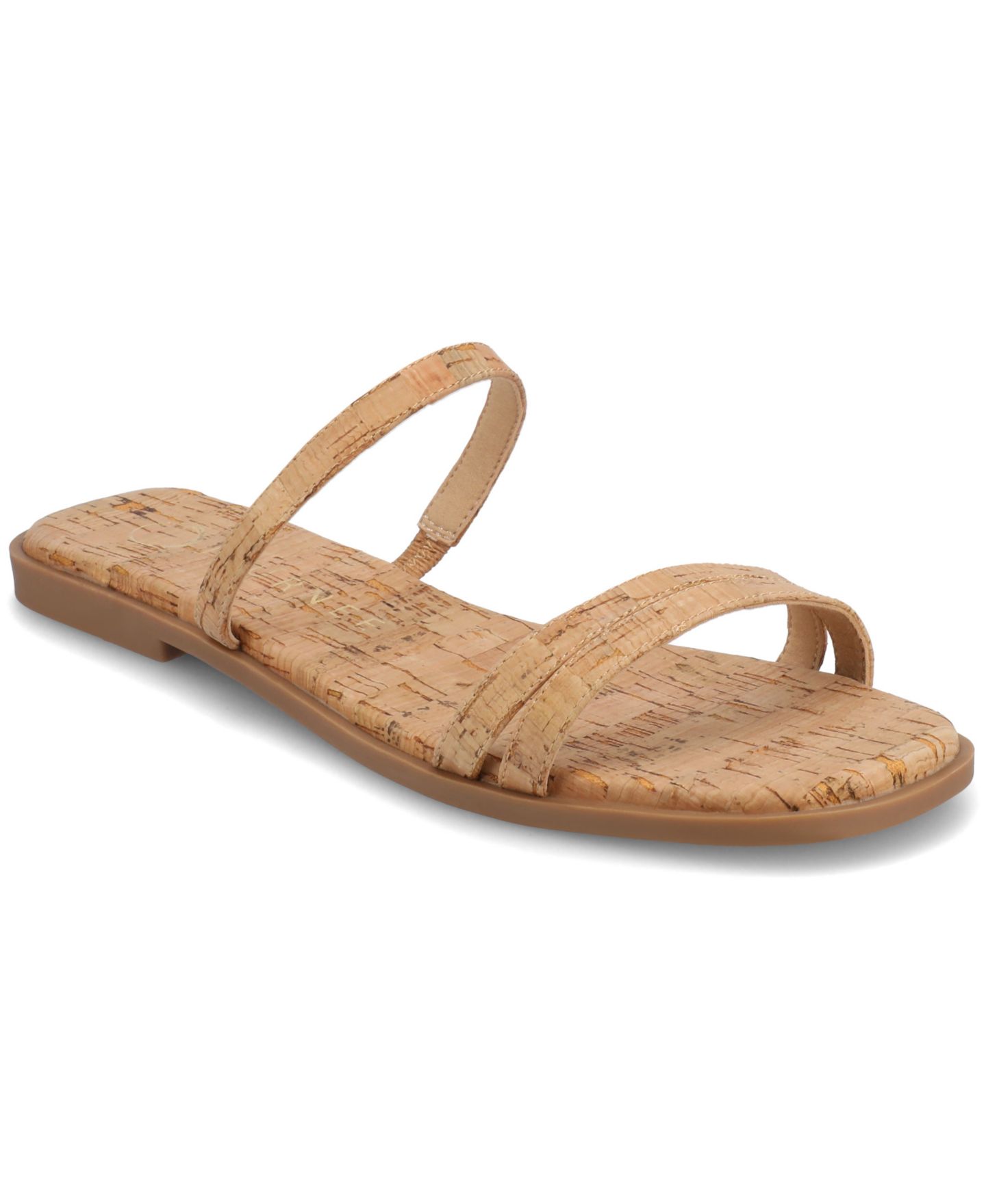 Женские сандалии Journee Collection Brisa Multi Strap Slip On Flat, цвет: Cork — фото 1
