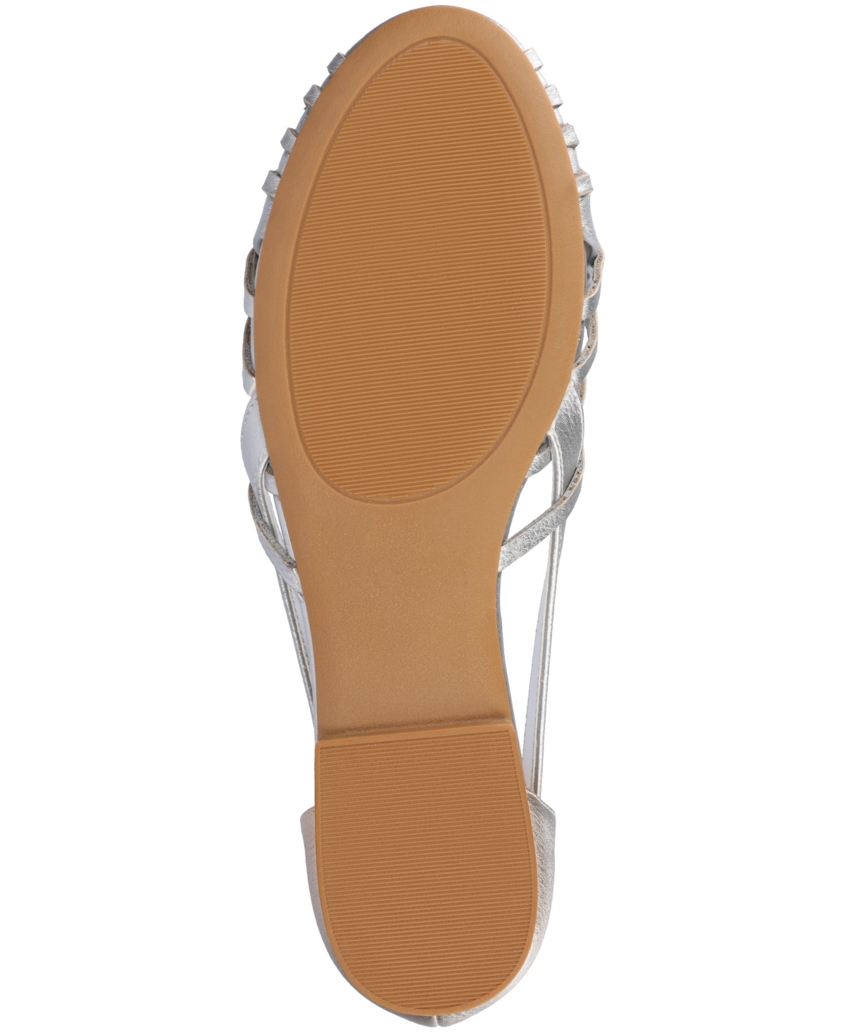 Journee Collection Women's Ekko Woven Round Toe Flats In Silver