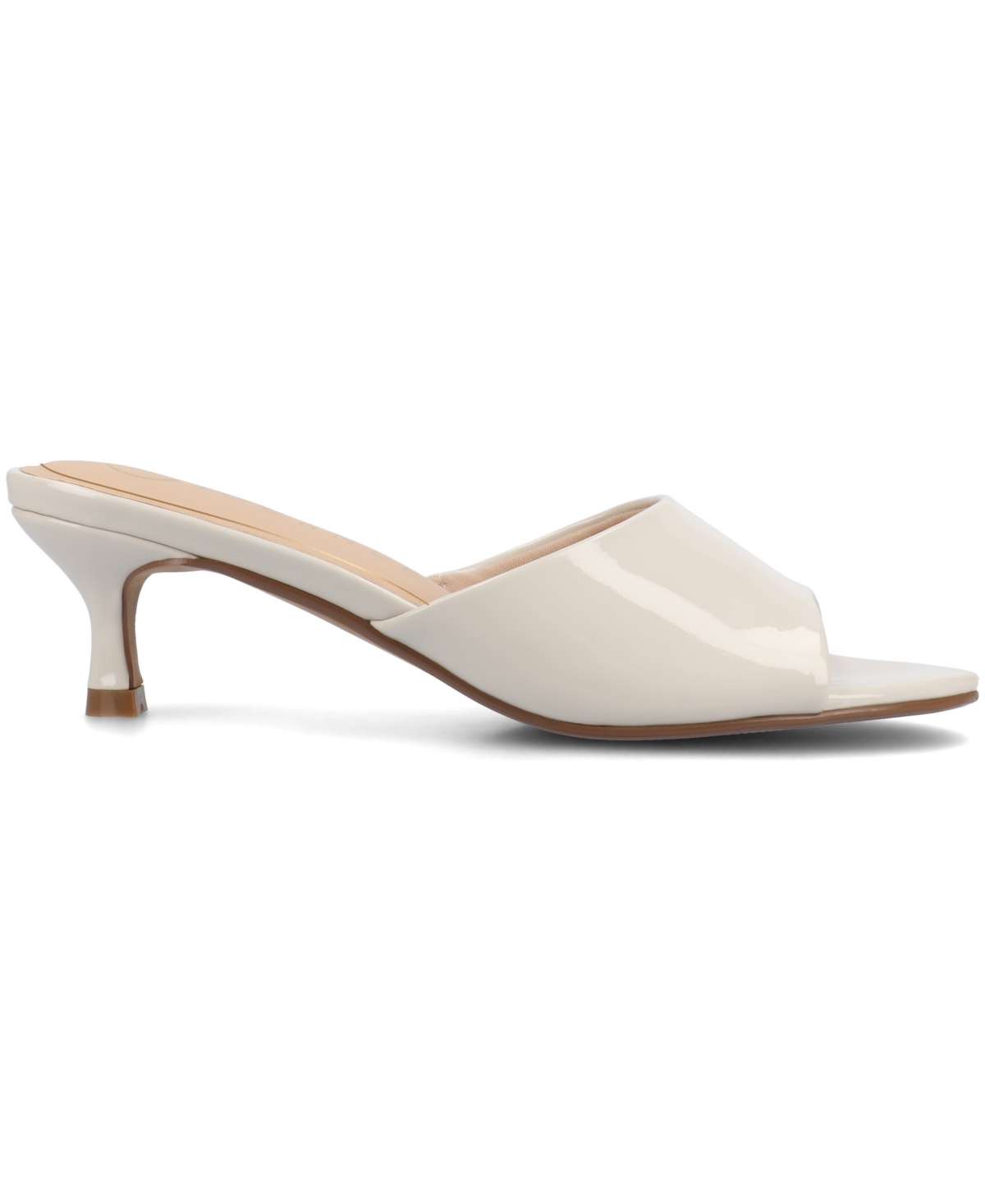 Journee Collection Women's Jeylah Kitten Heel Dress Sandals In Patent,bone