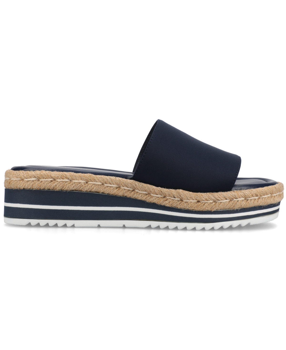 Shop Journee Collection Women's Rosey Espadrille Platform Wedge Sandals In Navy